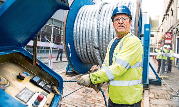 A Balfour Beatty technician.