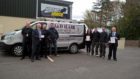 BBP relaunch with Sgt Kevin Johnstone, Cllr Peter Barrett, PC John Morrison, Craig Robertson of Instant Image, Angie Menzies from PKC, David & John Hair, J&D Hair Electrical Contractors and Niall Smith from PKC