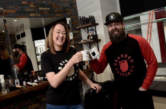 Company founder Craig McKay with Dunfermline salon director Arlene MacGillvray.