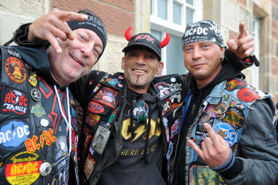 A world-wide audience enjoyed Bonfest 2018. Among the many German fans were, from left, 'Crazy' Dirk Foschke, Daniel-Uwe Pakulla and Martin Pollinger.