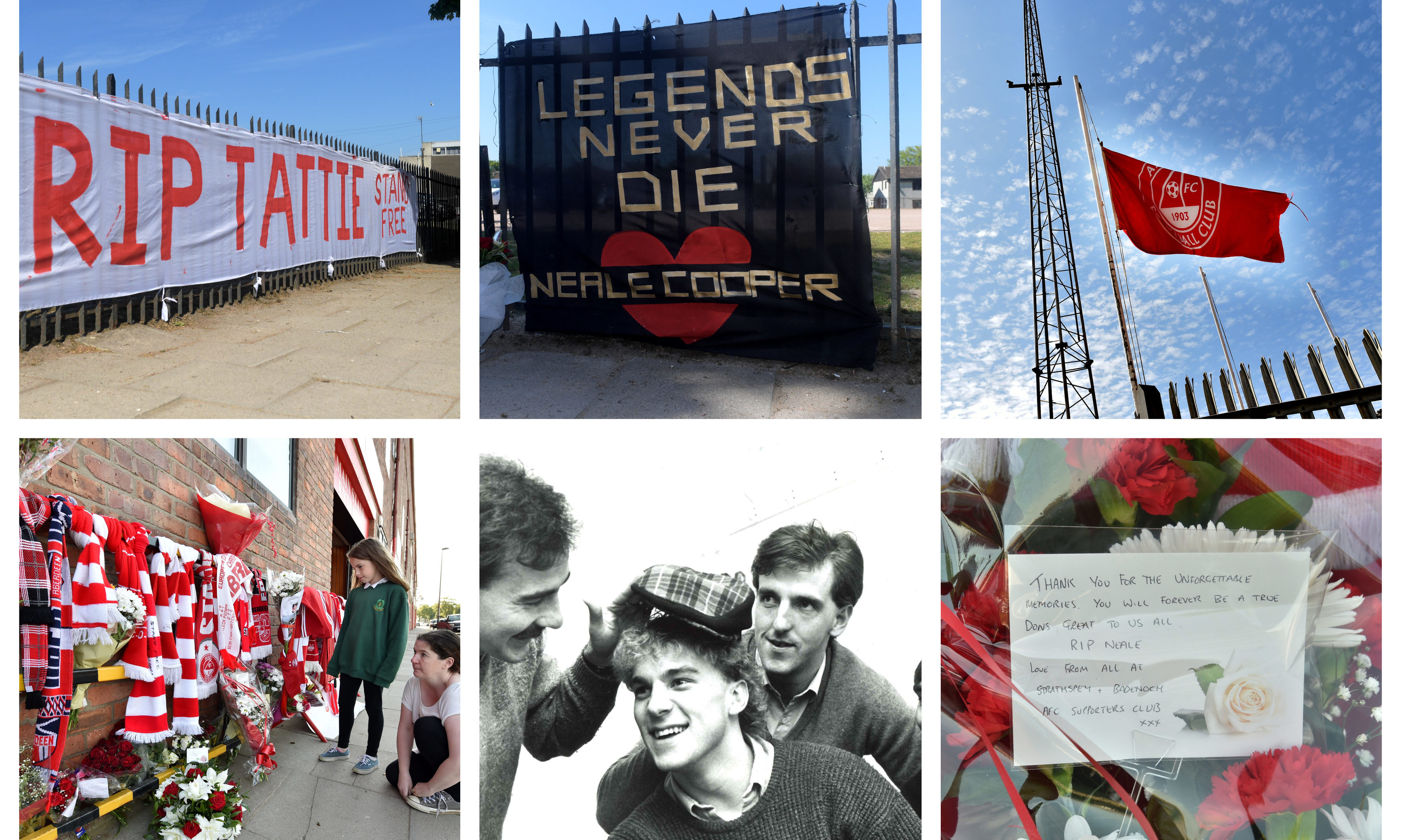 Tributes to Neale Cooper have appeared outside Pittodrie