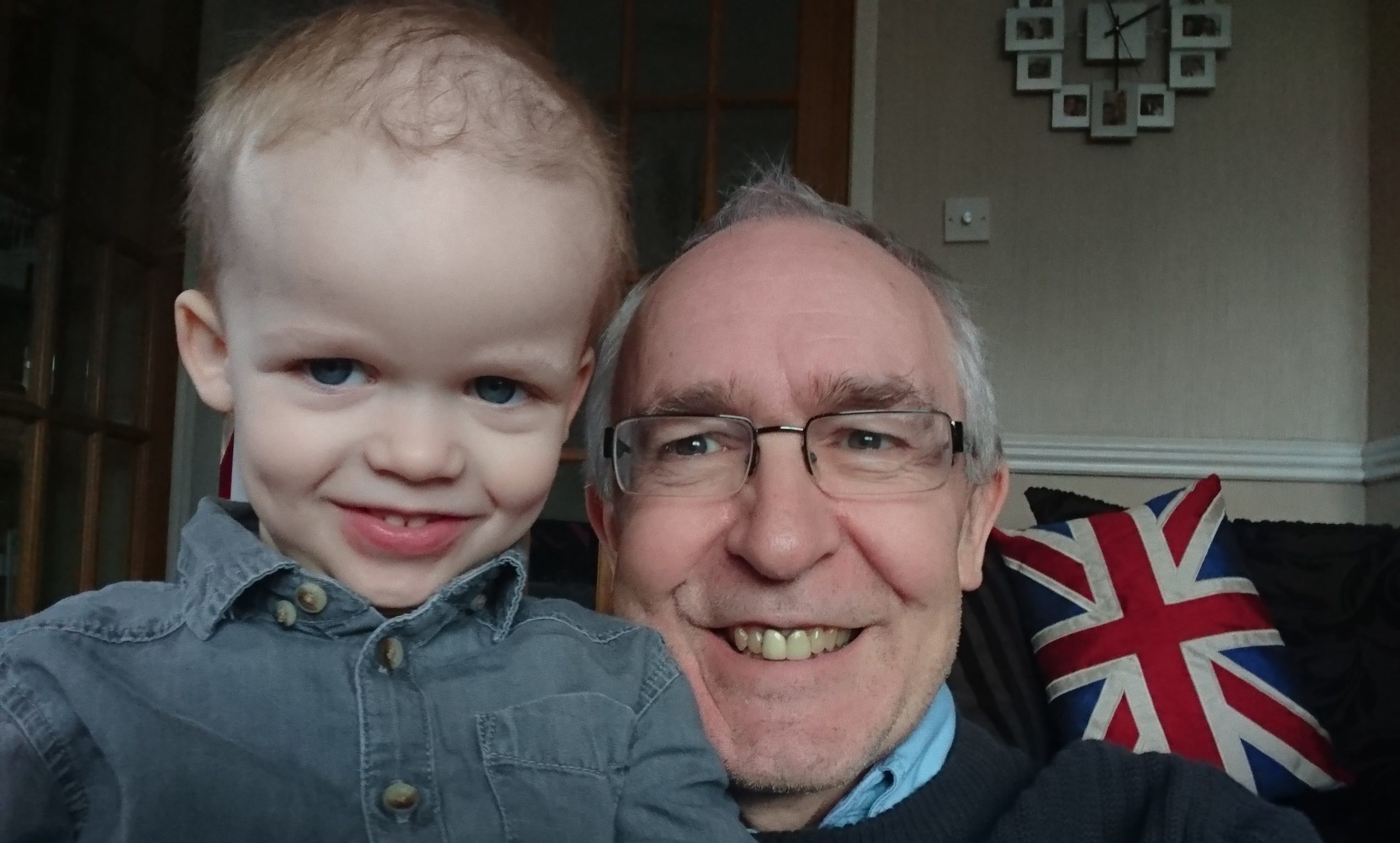 Ezekial King and his grandfather Jon Harle, who is cycling to Dundee