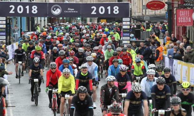 The first wave of riders set off for the 2018 Etape Caledonia