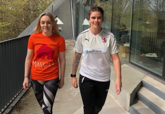Footballers Stacey Penman and Tyler Rattray (left) will lead Maggie's Fife Twilight Walk