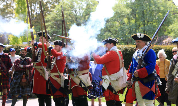 Members of the Alan Brecks Regiment reenactment group gave displays at Balhousie Castle in Perth on Saturday
Pic Phil Hannah