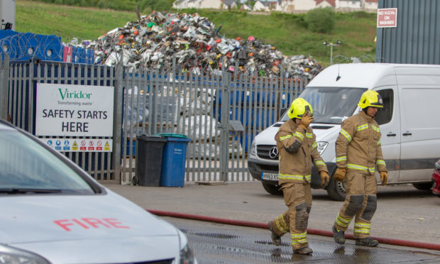 Crews at the Friarton Industrial Estate in 2018.