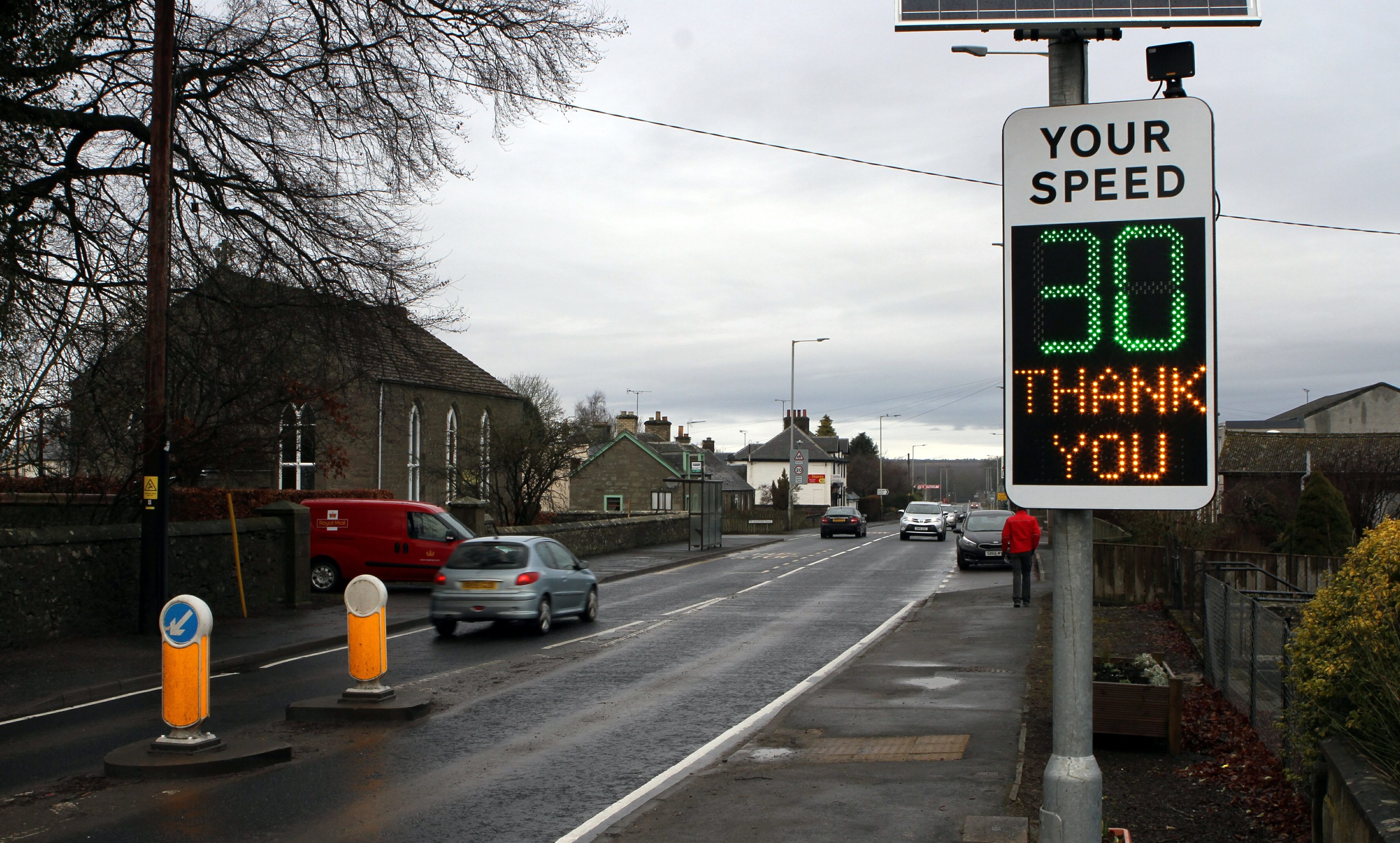 Recently installed electronic sign at Balbeggie