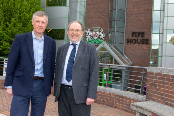 Willie Rennie, left, and  Tim Brett