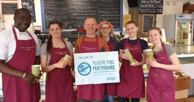 Staff at the Scottish Deli in Dunkeld.