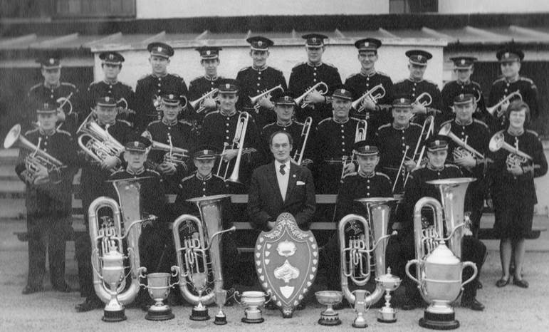 Tullis Band 1964 with conductor Drake Rimmer (JW back row, fourth from left)