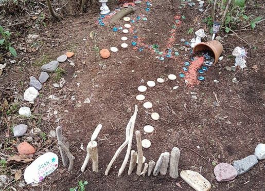 The fairy garden before it was trashed