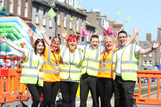 The MoFest health and safety Team Gemma McCombie, Caroline Sweenie, Debbie Merson, Blake O'Neil, Jacqueline Martin and Elliott Russell.