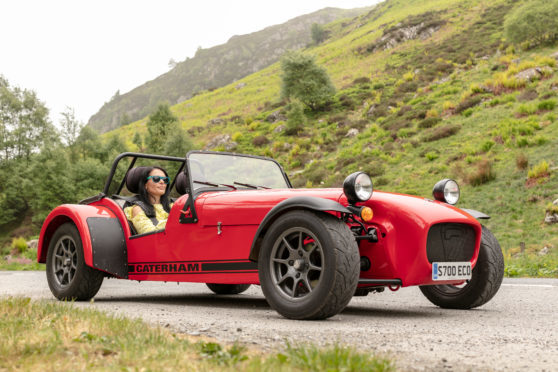 Gayle takes a stunning Caterham Seven owned by self-drive hire company 7ecosse for a spin up Sma' Glen.