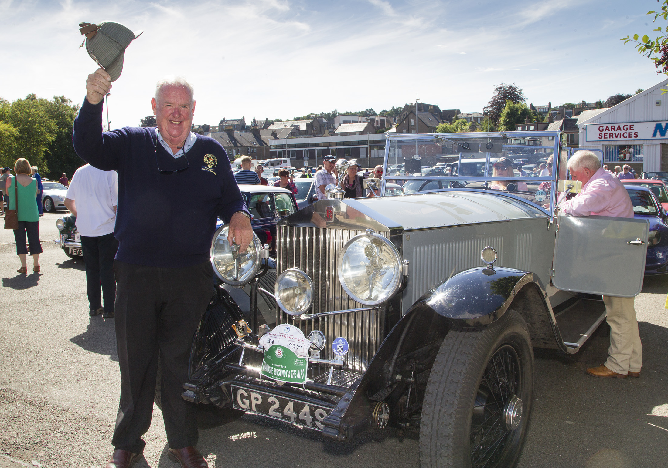 David Henderson from forfar with his Rolls Royce, the first car to head off