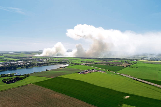 The straw fire near Forfar