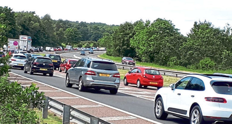 Broxden tailbacks in Perth at the weekend.