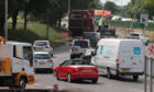 Traffic at Broxden, Perth, following the crash in June last year.