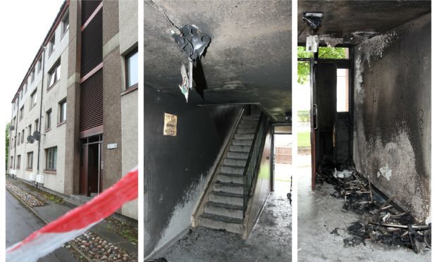 The fire caused extensive damage at Fraser Place in Arbroath.