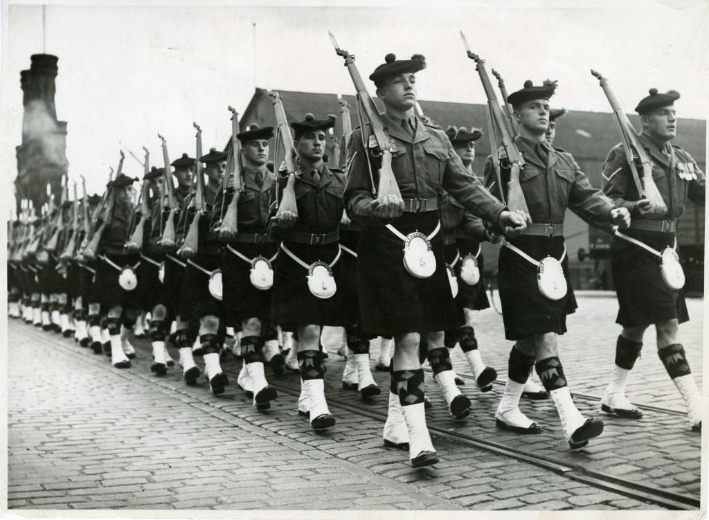 A Black Watch march taking place in Dundee. September 23 1954. 