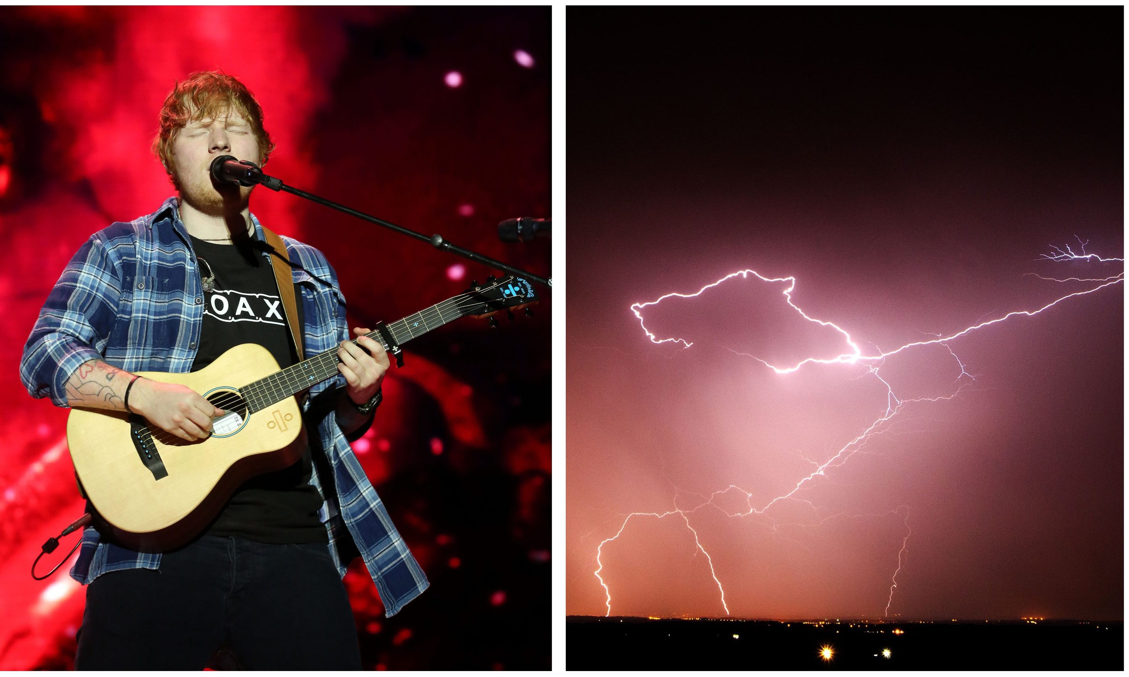 Thunderstorms could affect Ed Sheeran's shows in Glasgow this weekend