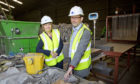 Cabinet Secretary Roseanna Cunningham and Zero Waste Scotland CEO Iain Gulland at Binn Farm, Glenfarg.