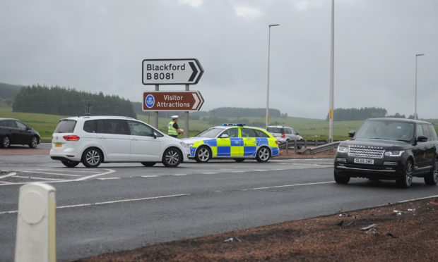 The A9 was closed at Blackford for about two hours on Friday.