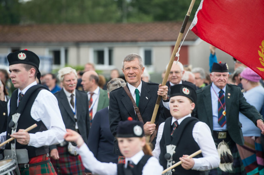 Scottish Lib Dem leader Willie Rennie MSP was the Chieftain for the 2018 games, held at Duffus Park.