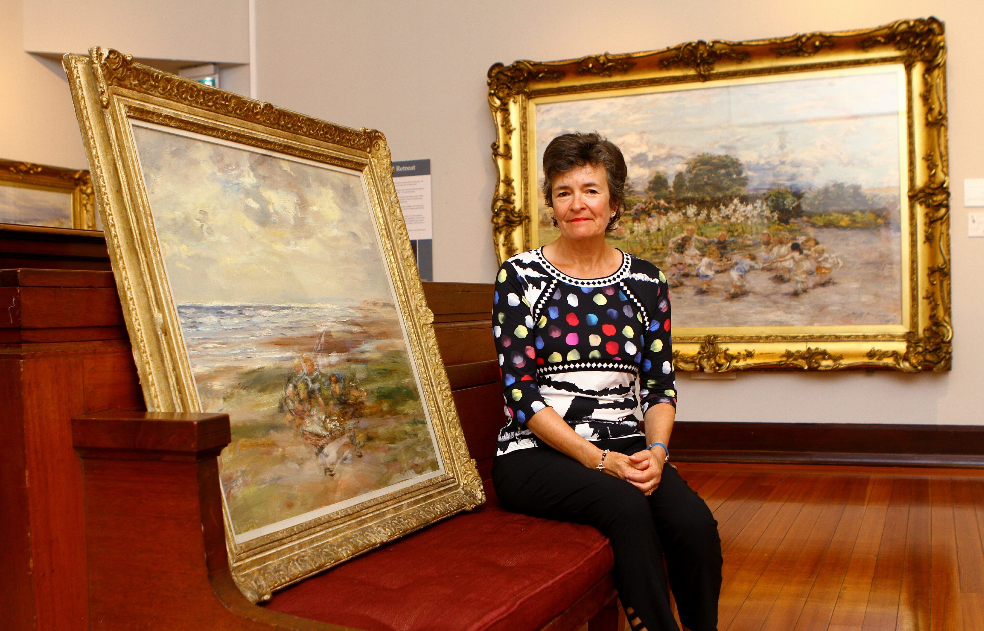 Claire Hunter Chow with her donated painting