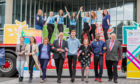 Picture shows at the back are Perth High students as well asTracey Reilly (Mindspace, far left) and Heather McLaren (Perth High School teacher; YPI Coordinator, far right). Front row, left to right is Sarah Matthew (Perth College UHI), Sofia Olearoua (Perth College UHI), Councillor Kathleen Baird, John Swinney MSP, Robert McCall (Co-Chair of Diverse CiTay), Veronica Lynch (Perth College UHI), Prince Honeysett (Perth College UHI) and Lorenz Cairns (Perth College UHI).  Perth Concert Hall, Mill Street, Perth.