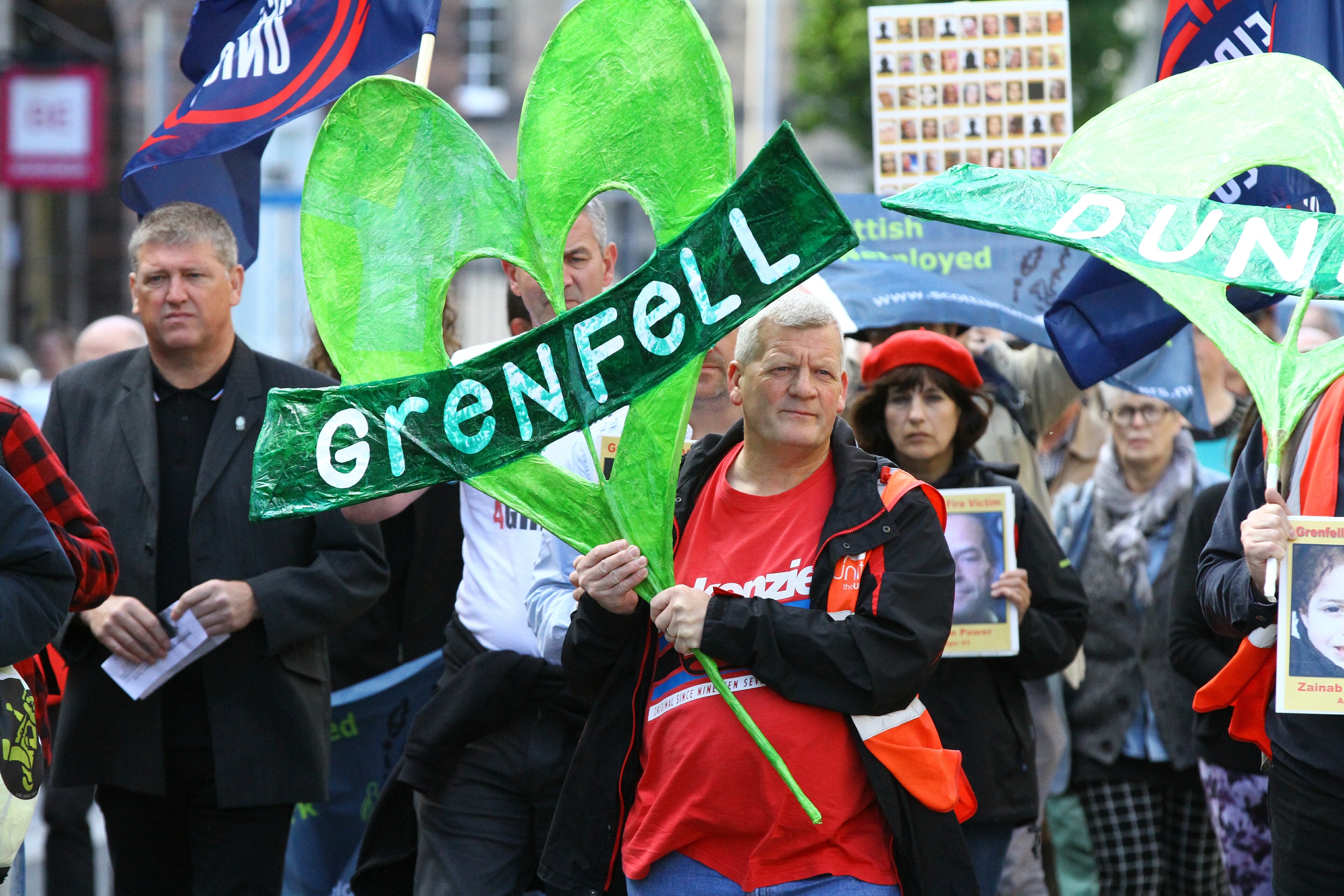 Dundonians take part in a silent march in memory of Grenfell tower victims