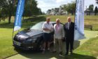 Jimmy Turriff (left), director with team sponsors A&B Taxis, joins Blairgowrie club captain Brian Wesencraft (centre) and Charlie Gallagher of The Barrie Douglas Foundation for the launch of the “Blairgowrie US Junior Invitational.”