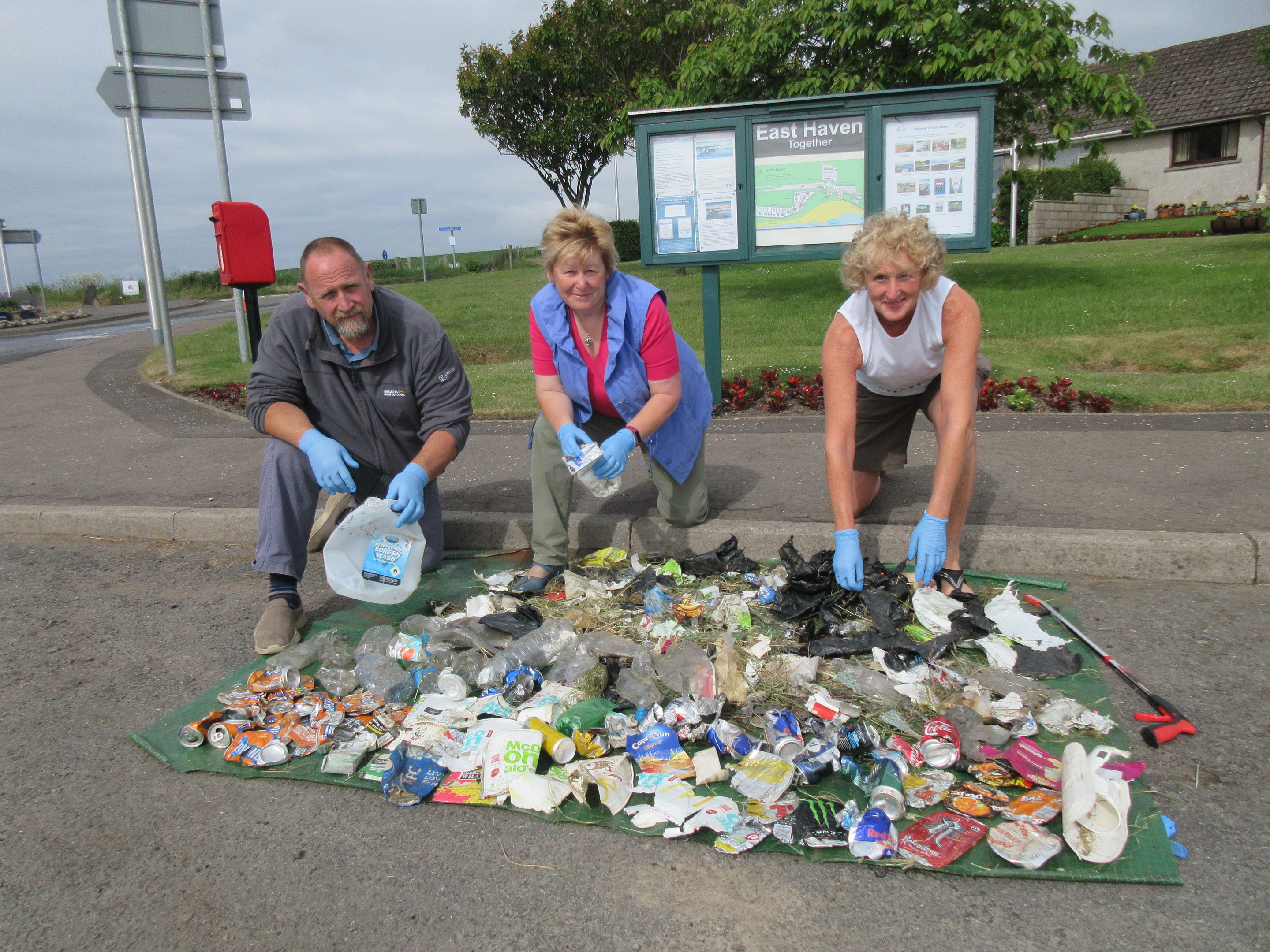 Members of Angus Clean Environments following a recent roadside litter clean-up.