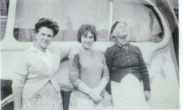 Jess in the middle, with her mum, left, and her mums friend.