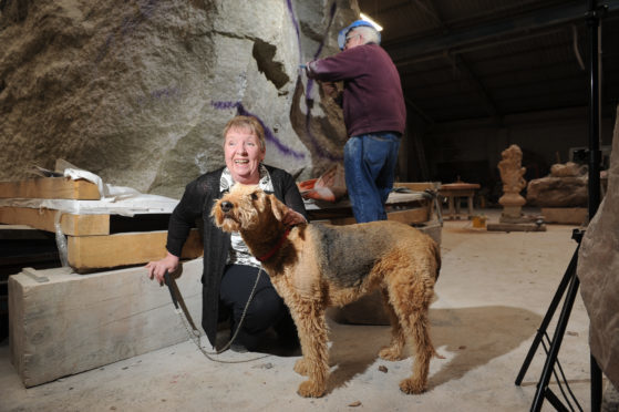 Wendy Turner with Peggy (rescued by Airedale Terrier Club of Scotland Breed Rescue) and Bruce Walker