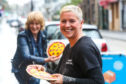 Carnoostival organiser Suzi Caesar with Marie Fagan of the Carnoustie's Titanic Pizza.