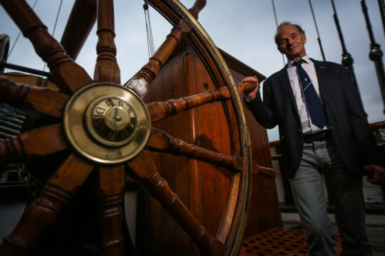 Falcon Scott, the grandson of legendary Antarctic explorer Captain Robert Falcon Scott, on board RRS Discovery before he officially opens the newly refurbished conference suite and museum galleries at Discovery Point.