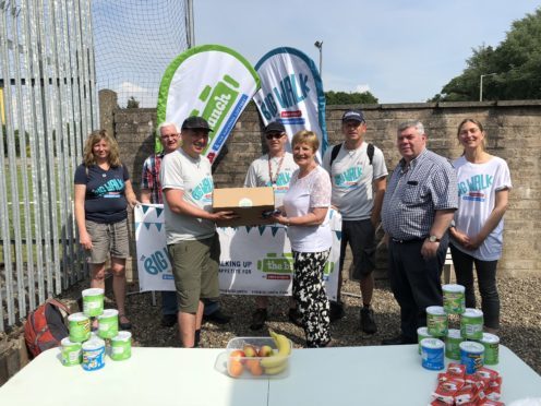 Angus Councillor Lynne Devine at the Forfar Foodbank during The Big Walk.