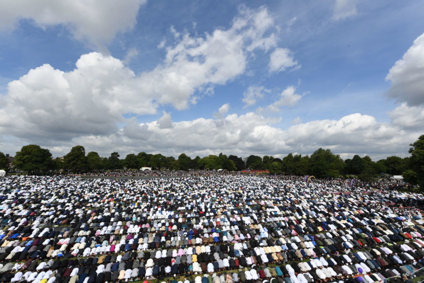 Thousands of people attend Birmingham's Eid celebration of the end of Ramadan, at Small Heath Park