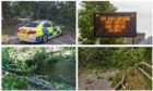 Some of the roads across Tayside and Fife which were affected by Storm Hector