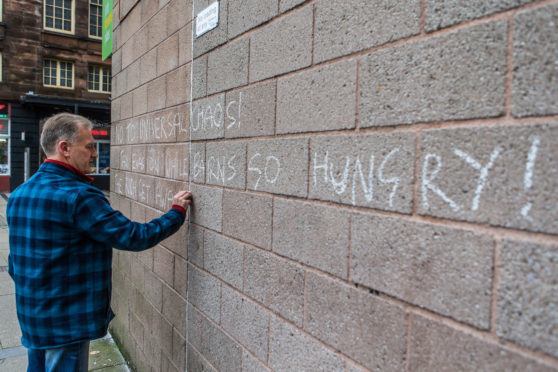 A protest against the introduction of Universal Credit in Dundee in late 2017.