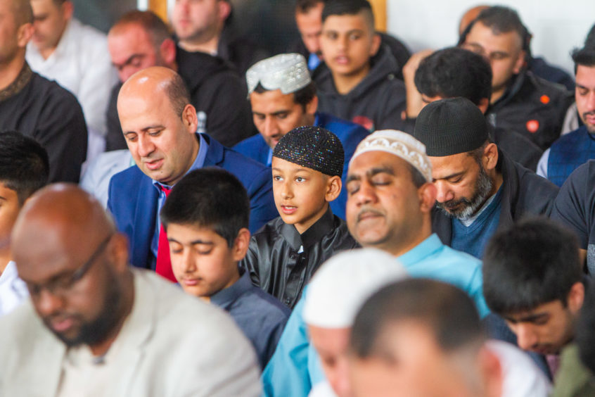 Eid prayer at Central Mosque in Dundee Central Mosque