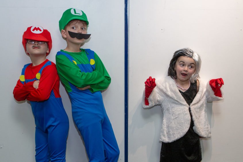 Thomas (8), Daniel (9) Amelia Law (5) as Mario, Luigi and Cruella De Ville