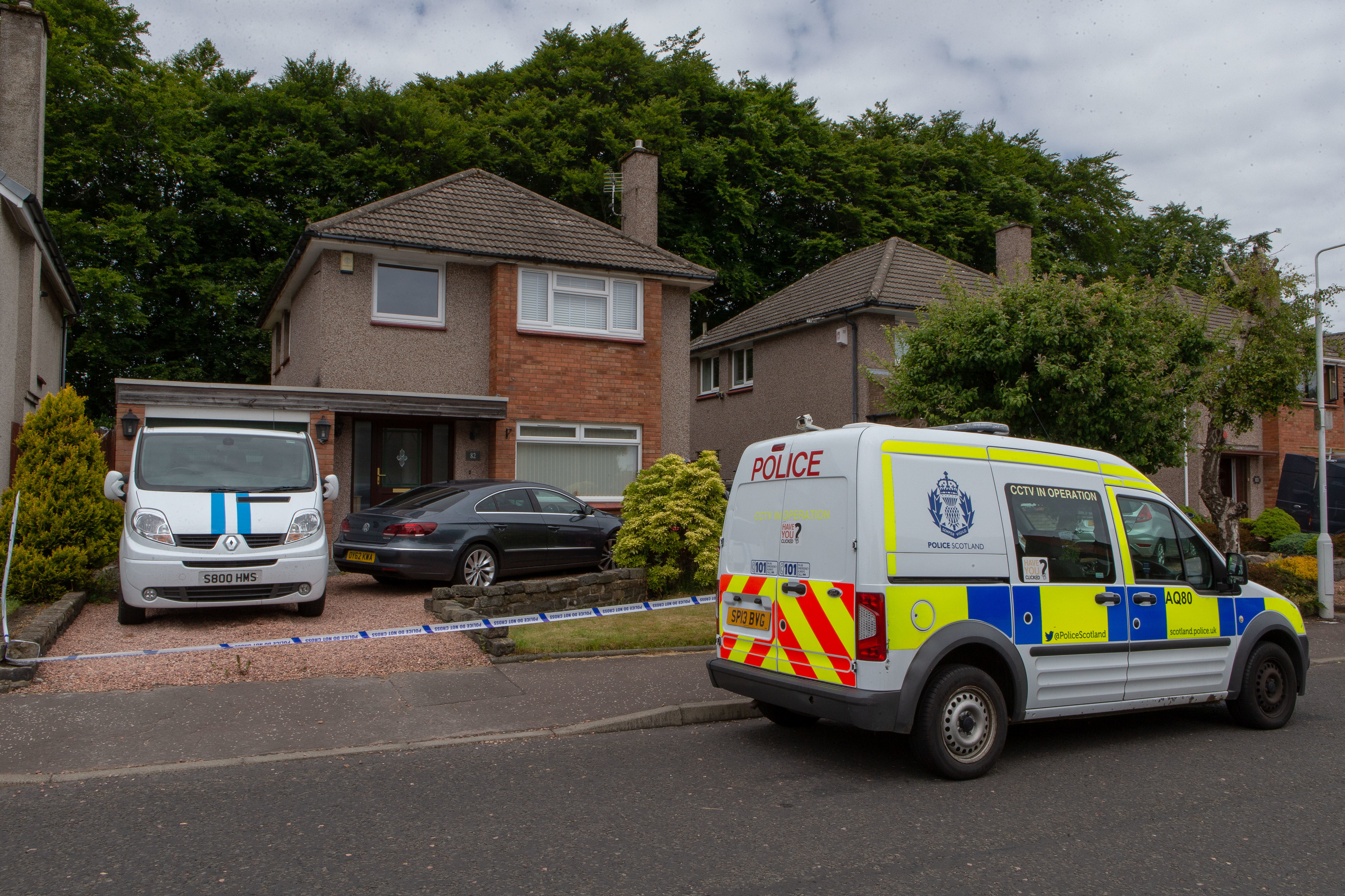 Police remained on duty at the property in Dalmahoy Crescent.