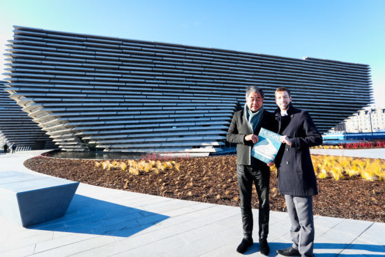 John Alexander with V&A Dundee architect Kengo Kuma