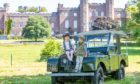 Isabella McGregor (5) and Cody Kerr (5) on a vintage Land Rover, in the grounds of Scone Palace.