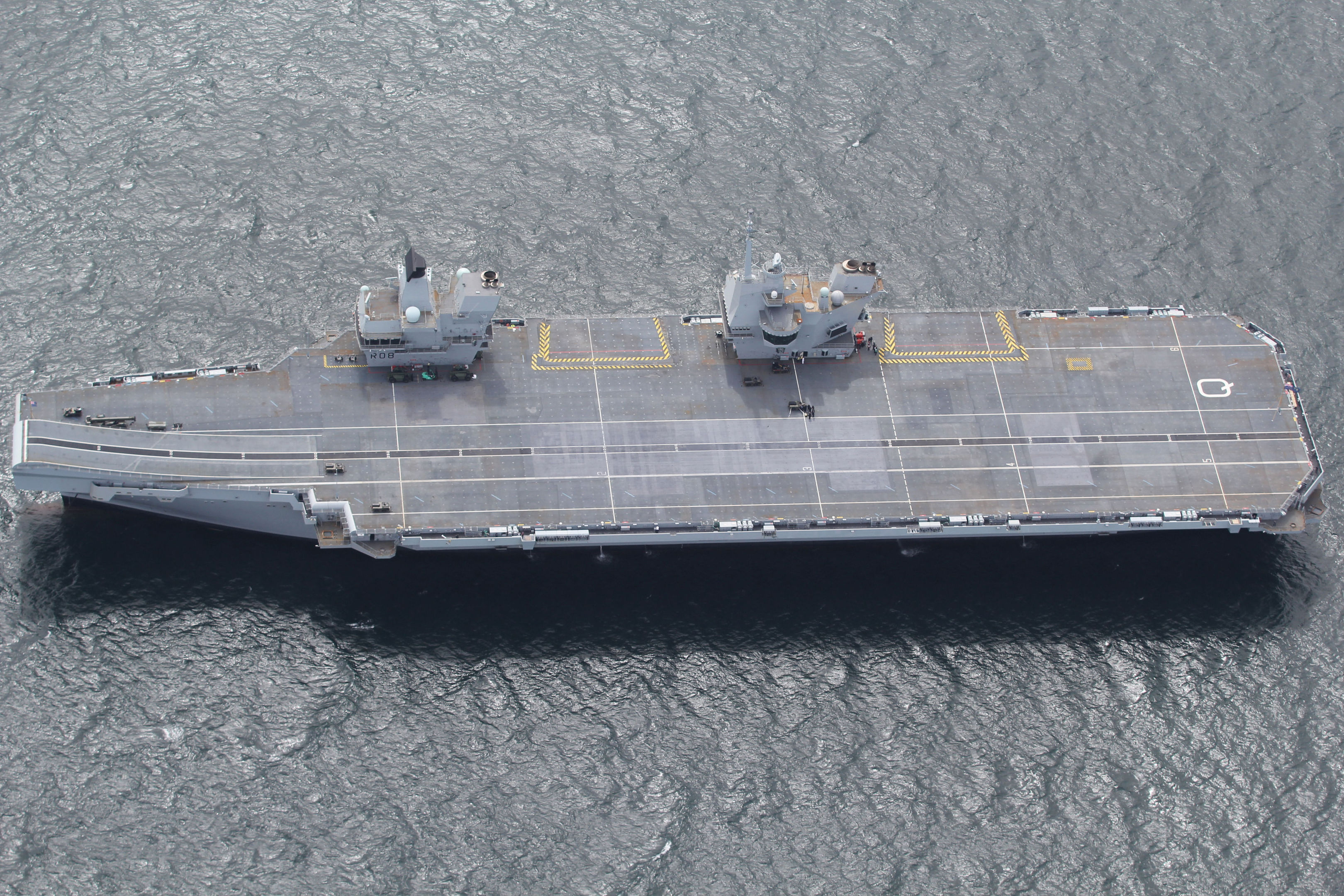 HMS Queen Elizabeth off the coast of Scotland.