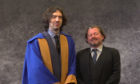 Gary Lightbody with Tom Simpson before the Dundee University graduation ceremony