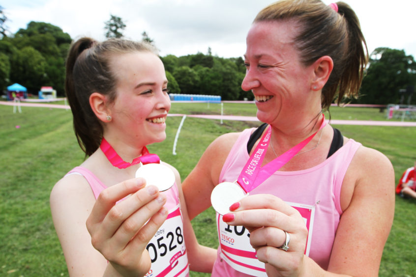 Libby, 11 and Caroline, 43, Cochrane from Broughty Ferry who completed the 5K.