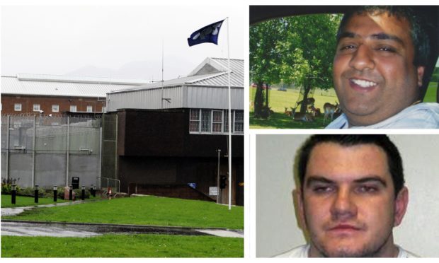 Deyan Nikolov, bottom right, was found dead in Glenochil Prison. Top right: Toby Siddique.