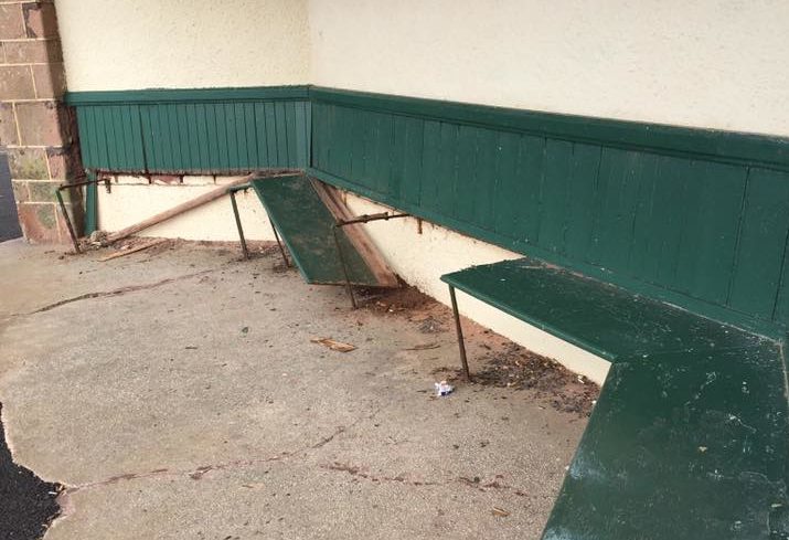 Damage at Victoria Park Pavilion